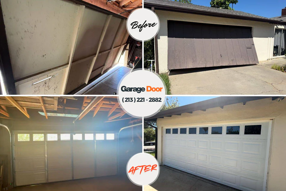 Before and after: garage door repair Oak Park, IL